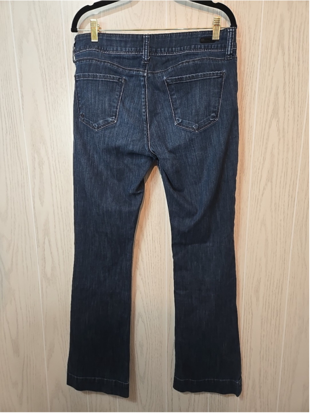 Kut From the Kloth Size 10 Indigo Bootcut Jeans Double Button Cotton Denim - Picture 7 of 8